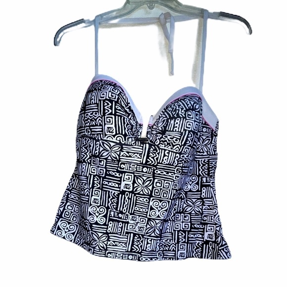 🌻 Collections by Catalina Black & White Tankini Top - Picture 1 of 10